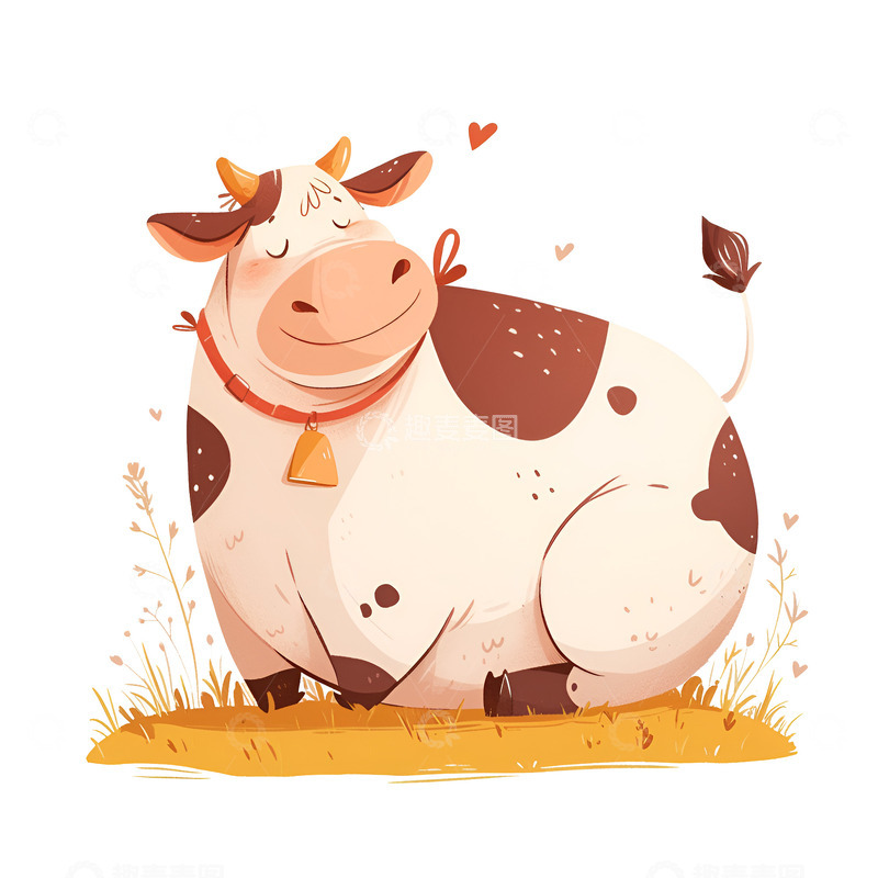 高清大图下载【趣麦麦图】卡通可爱的小奶牛
