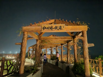 夜景红树林入口木结构