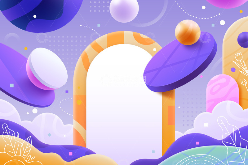 源文件下载【趣麦麦图】梦幻拱门与紫色秘境