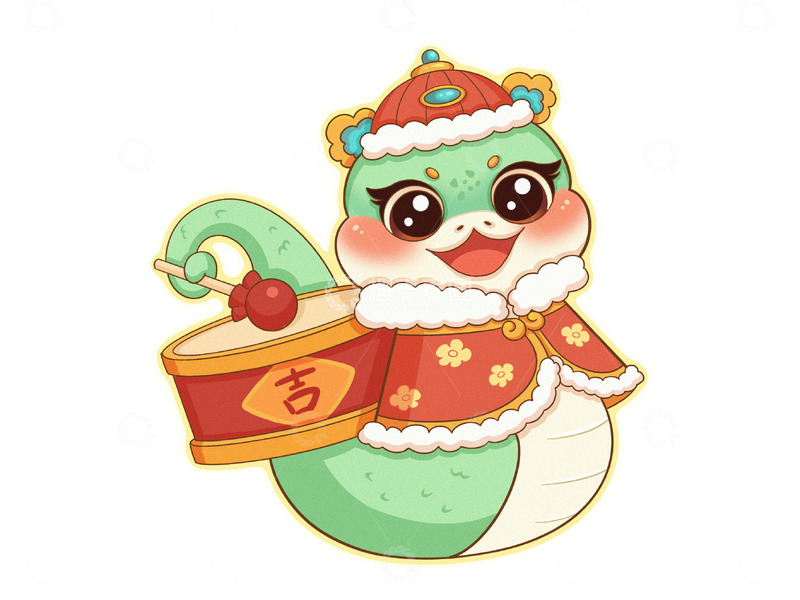 源文件下载【趣麦麦图】春节蛇年生肖卡通形象