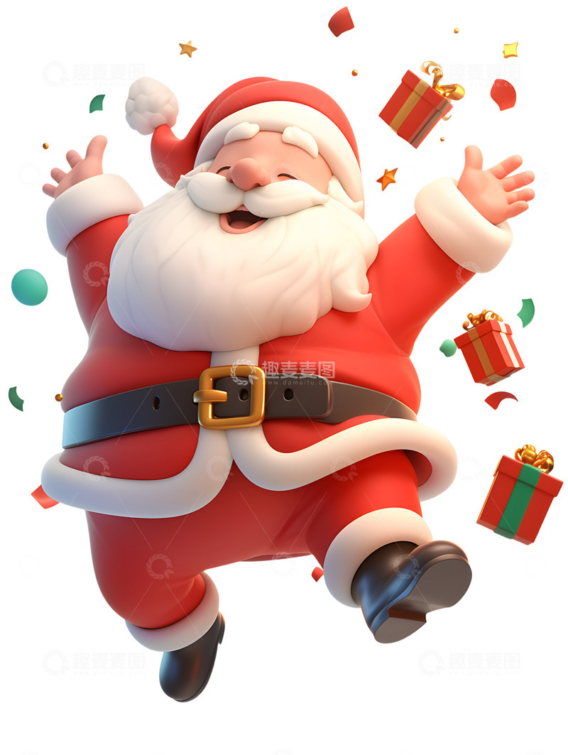 高清大图下载【趣麦麦图】开心的圣诞老人形象