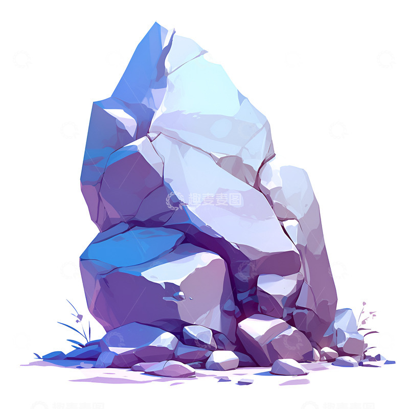 高清大图下载【趣麦麦图】卡通简约一块岩石