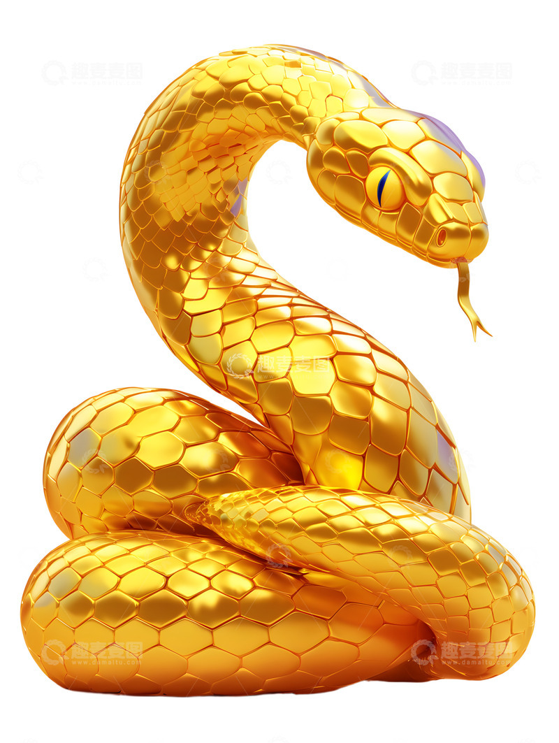 高清大图下载【趣麦麦图】新年蛇年金蛇