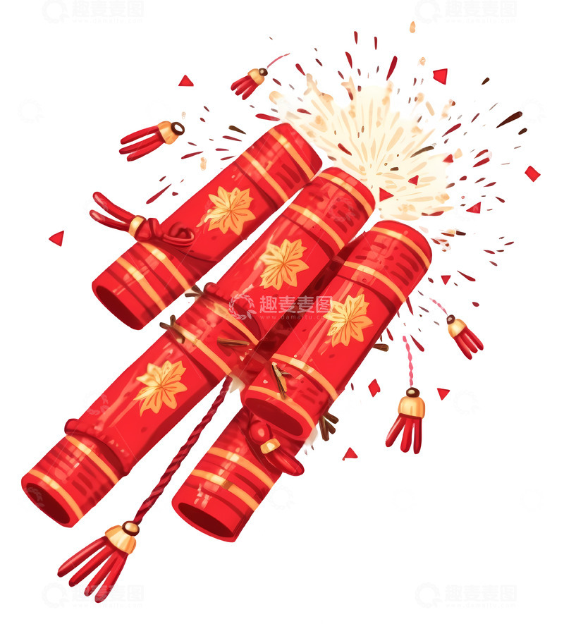 高清大图下载【趣麦麦图】喜庆放鞭炮素材
