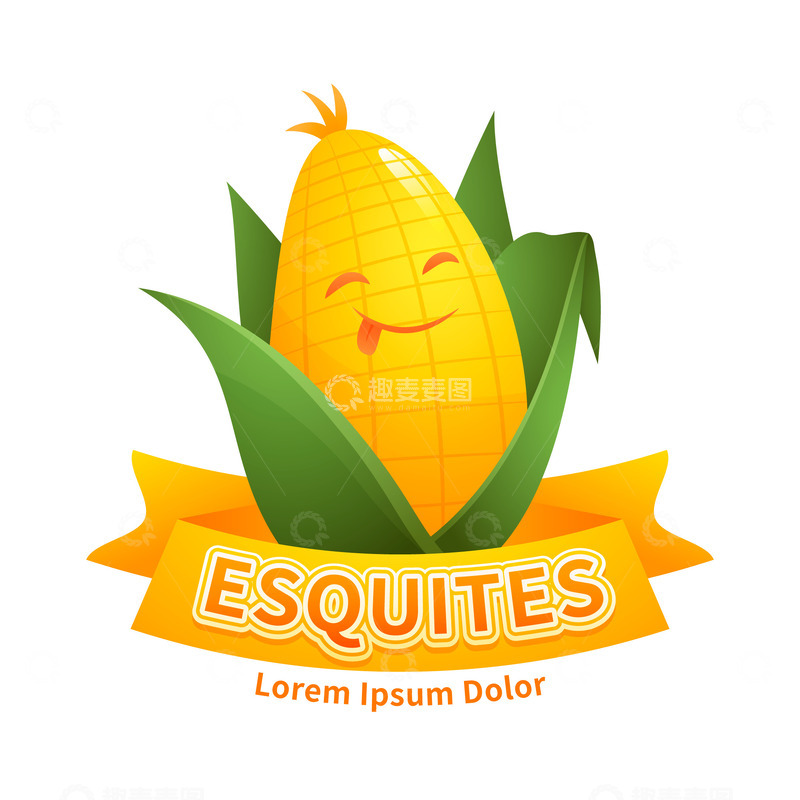 源文件下载【趣麦麦图】-卡通玉米微笑标志