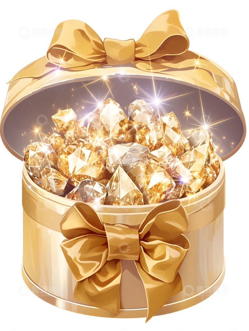 高清大图下载【趣麦麦图】装满钻石的宝盒