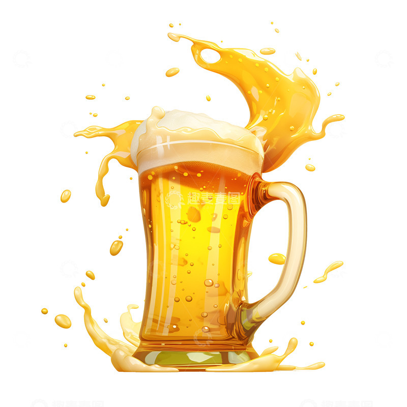 高清大图下载【趣麦麦图】卡通简约美味的啤酒