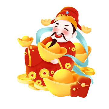 简约新年财神元宝