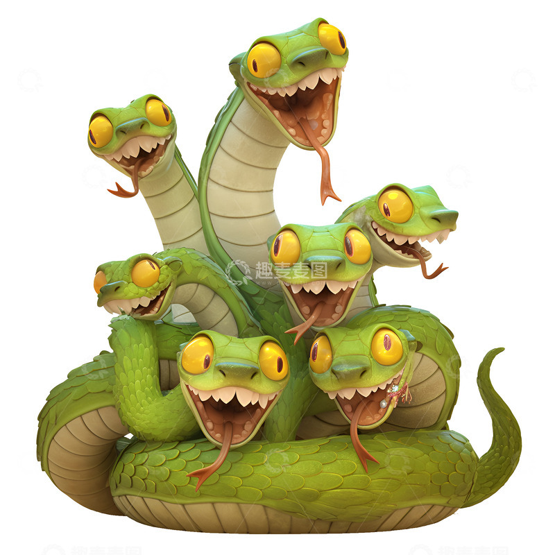 高清大图下载【趣麦麦图】卡通简约九头蛇