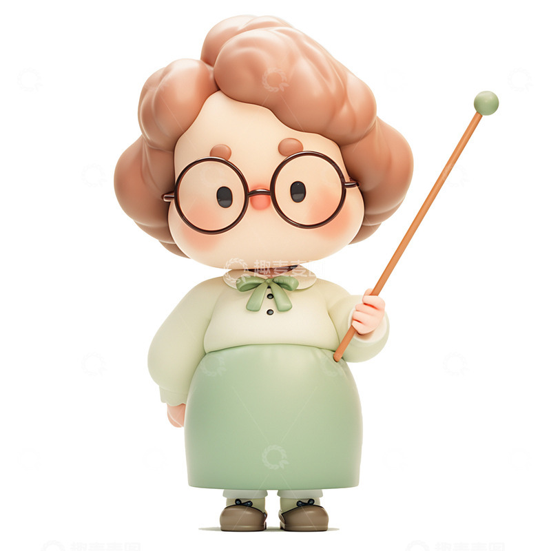 高清大图下载【趣麦麦图】卡通简约拿着教棍的老师