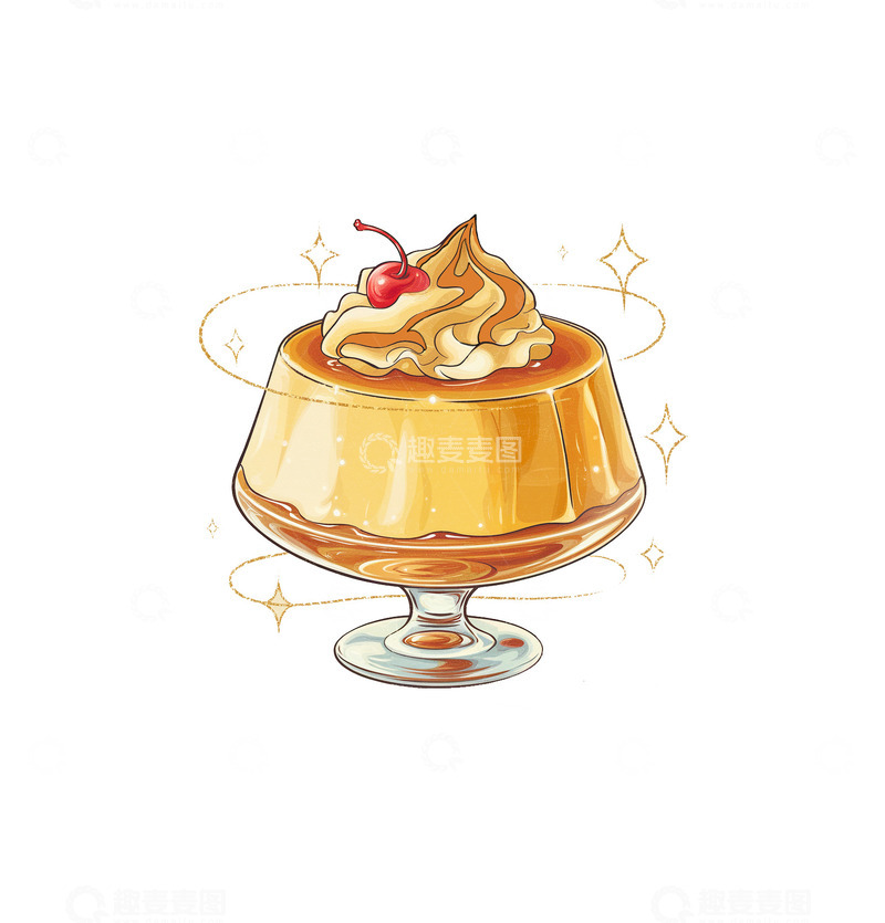 高清大图下载【趣麦麦图】美味的杯子布丁