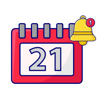 21日提醒铃铛日历图