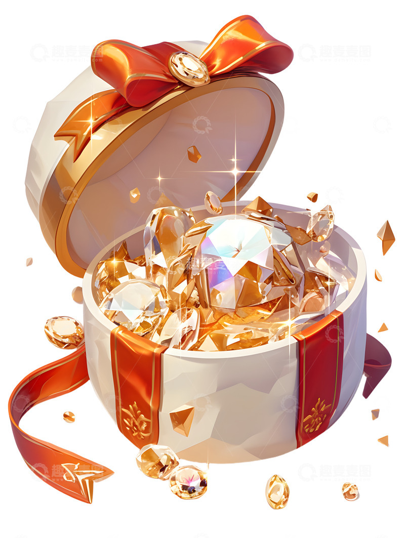 高清大图下载【趣麦麦图】卡通钻石宝盒