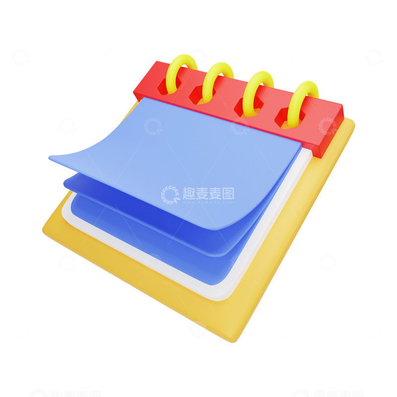 源文件下载【趣麦麦图】彩色折叠日历图标