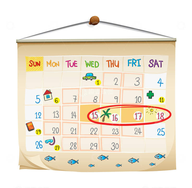 源文件下载【趣麦麦图】手绘装饰日历