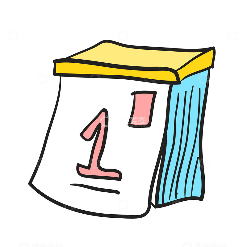 源文件下载【趣麦麦图】手绘卡通风格开启新年日历