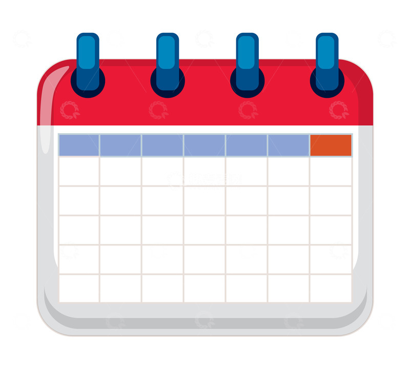 源文件下载【趣麦麦图】红蓝配色日历图标