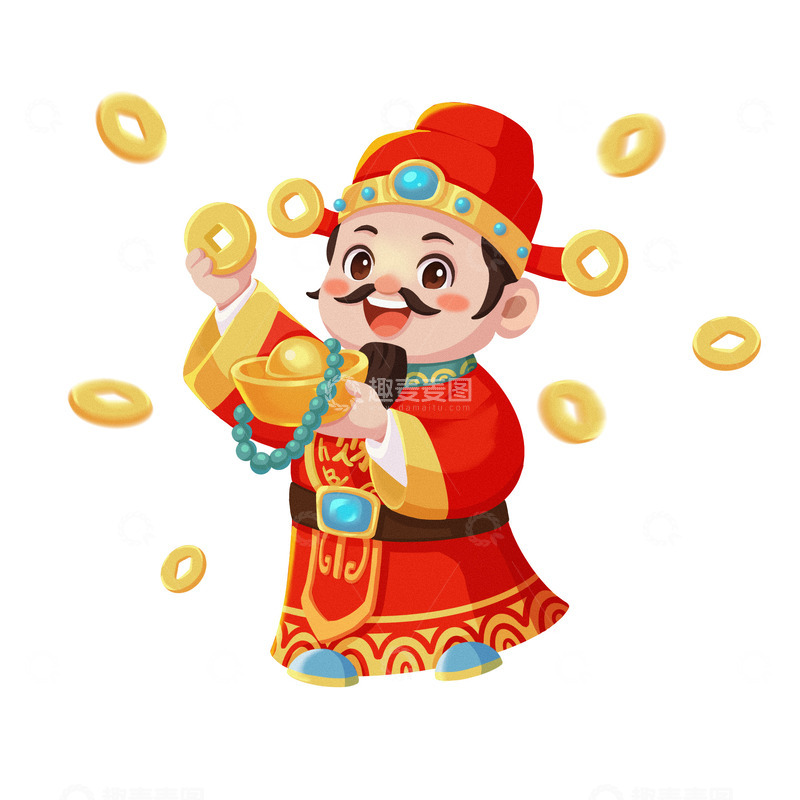 源文件下载【趣麦麦图】春节新年财神卡通形象