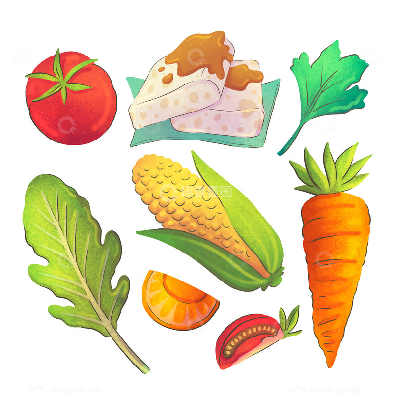 源文件下载【趣麦麦图】卡通蔬果乐园