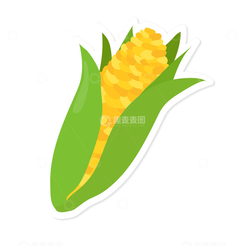源文件下载【趣麦麦图】独秀一枝卡通玉米穗
