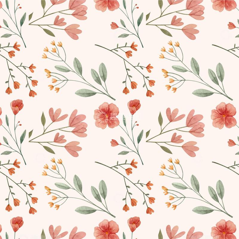 源文件下载【趣麦麦图】鲜艳花卉无缝图案设计