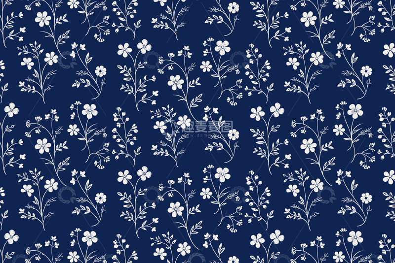 源文件下载【趣麦麦图】白色小花重复图案设计