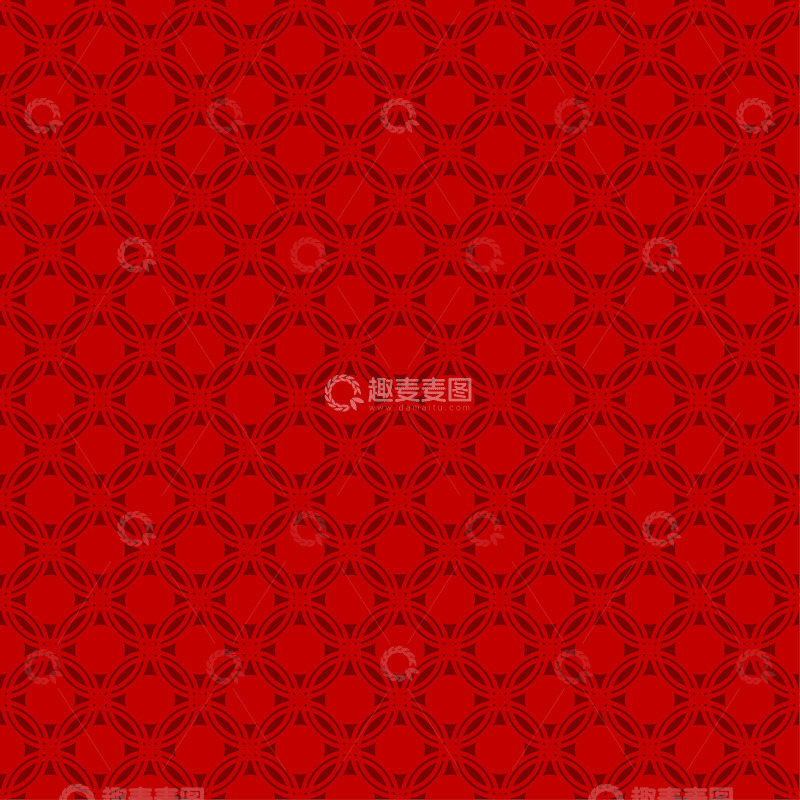 源文件下载【趣麦麦图】红色背景下的创意几何花朵