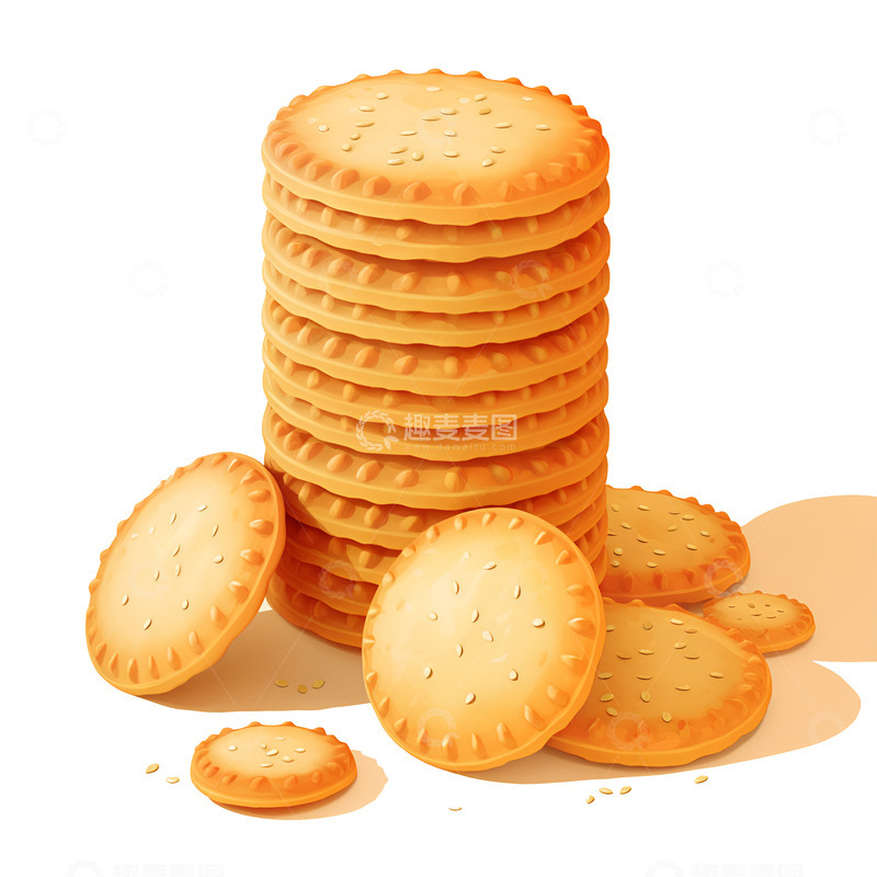 高清大图下载【趣麦麦图】卡通简约一摞饼干