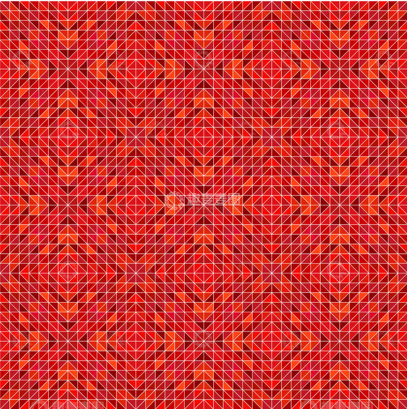 源文件下载【趣麦麦图】红橙三角几何韵律图