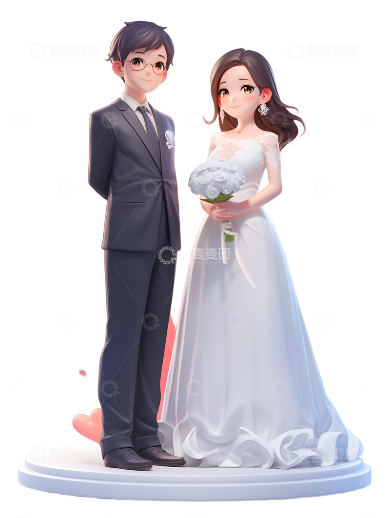 高清大图下载【趣麦麦图】卡通求婚爱情情侣