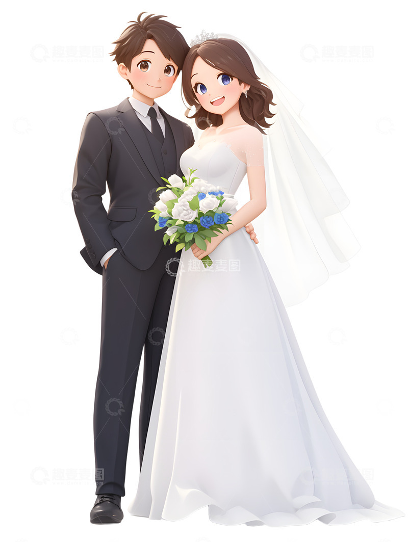 高清大图下载【趣麦麦图】结婚情侣婚姻情人节