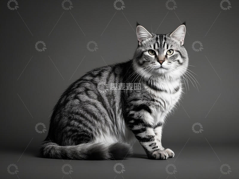 高清大图下载【趣麦麦图】霸气花纹英短猫咪摄影素材
