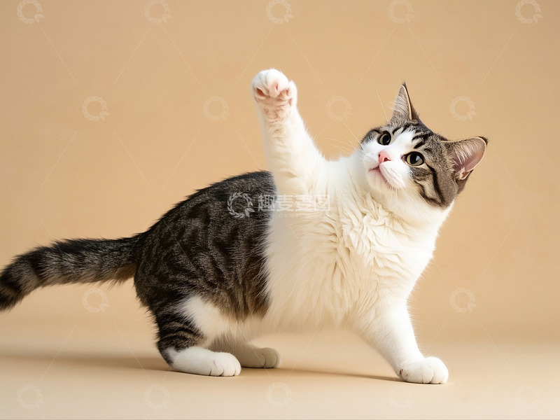 高清大图下载【趣麦麦图】黄色背景可爱小猫咪摄影素材