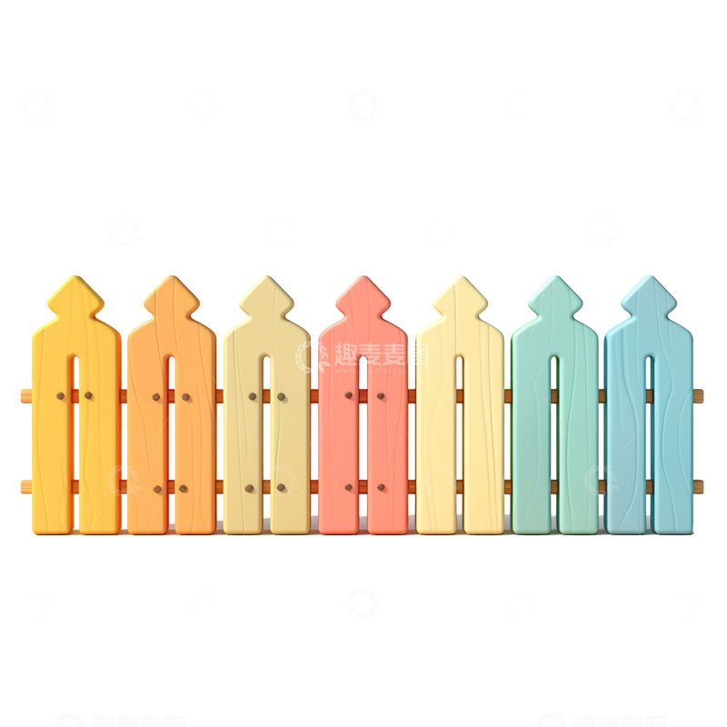 高清大图下载【趣麦麦图】卡通简约一排栅栏