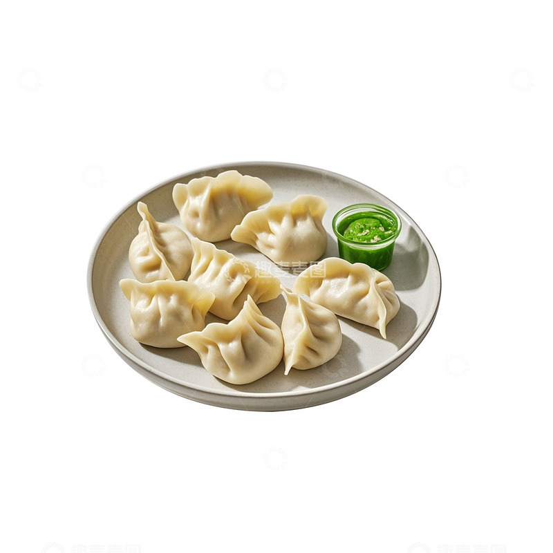 高清大图下载【趣麦麦图】免抠一盘饺子摄影素材