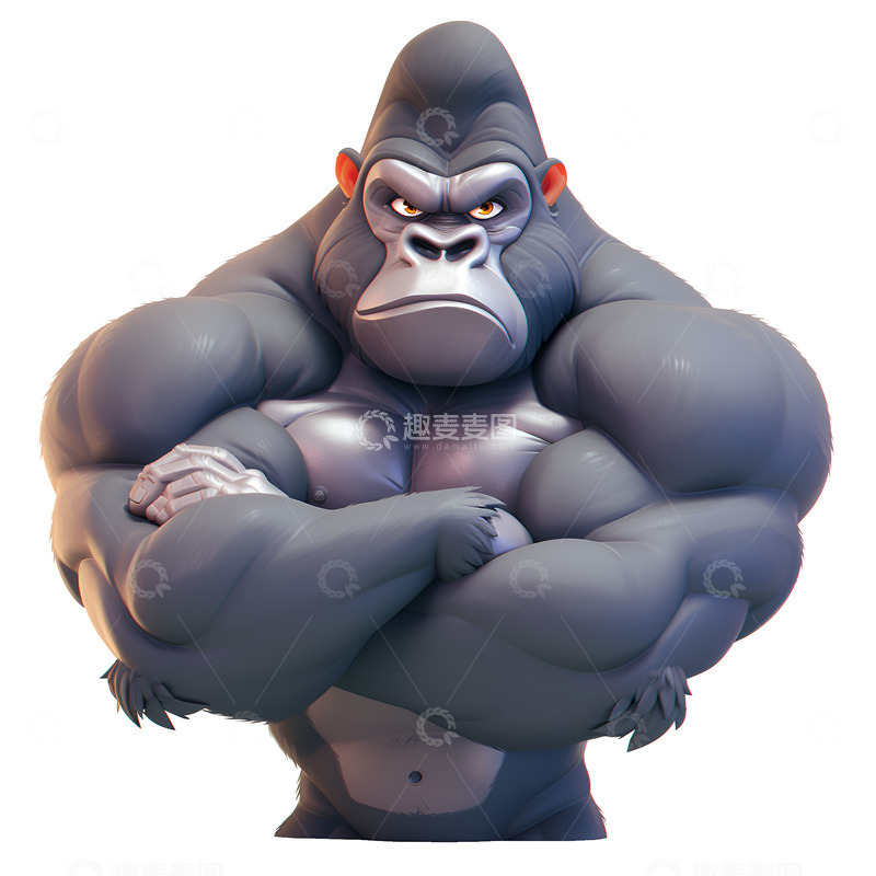 高清大图下载【趣麦麦图】卡通简约黑猩猩