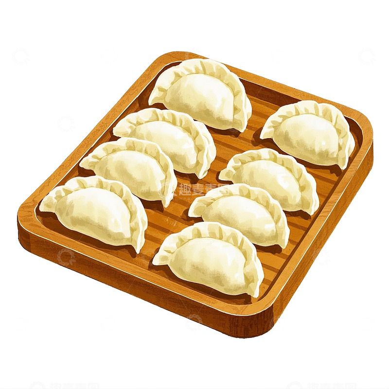 高清大图下载【趣麦麦图】饺子插画设计素材