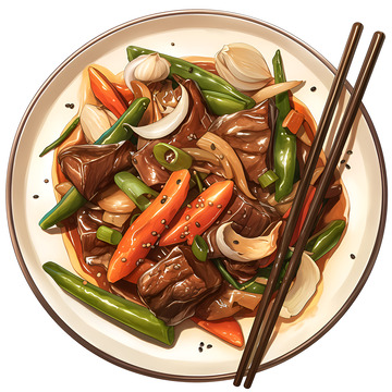 卡通简约辣椒炒肉