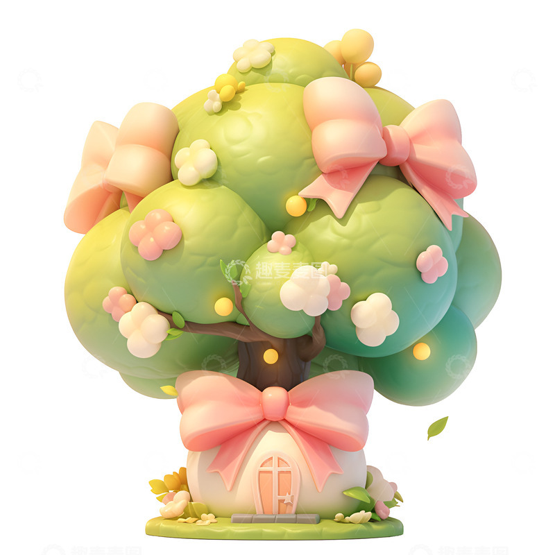 高清大图下载【趣麦麦图】卡通简约一颗树屋