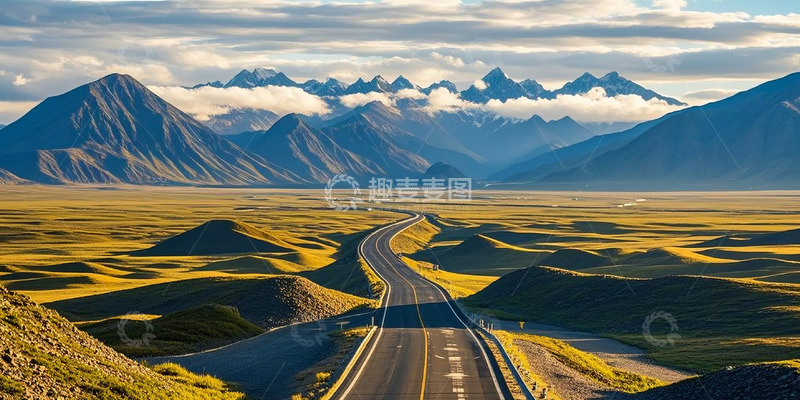 高清大图下载【趣麦麦图】山 公路 天空 风景