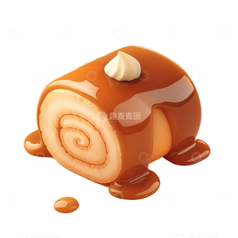 高清大图下载【趣麦麦图】卡通简约一个巧克力卷