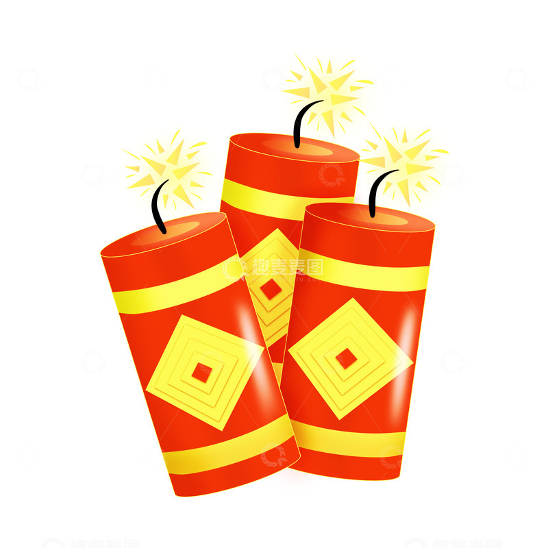 源文件下载【趣麦麦图】-新年鞭炮装饰元素