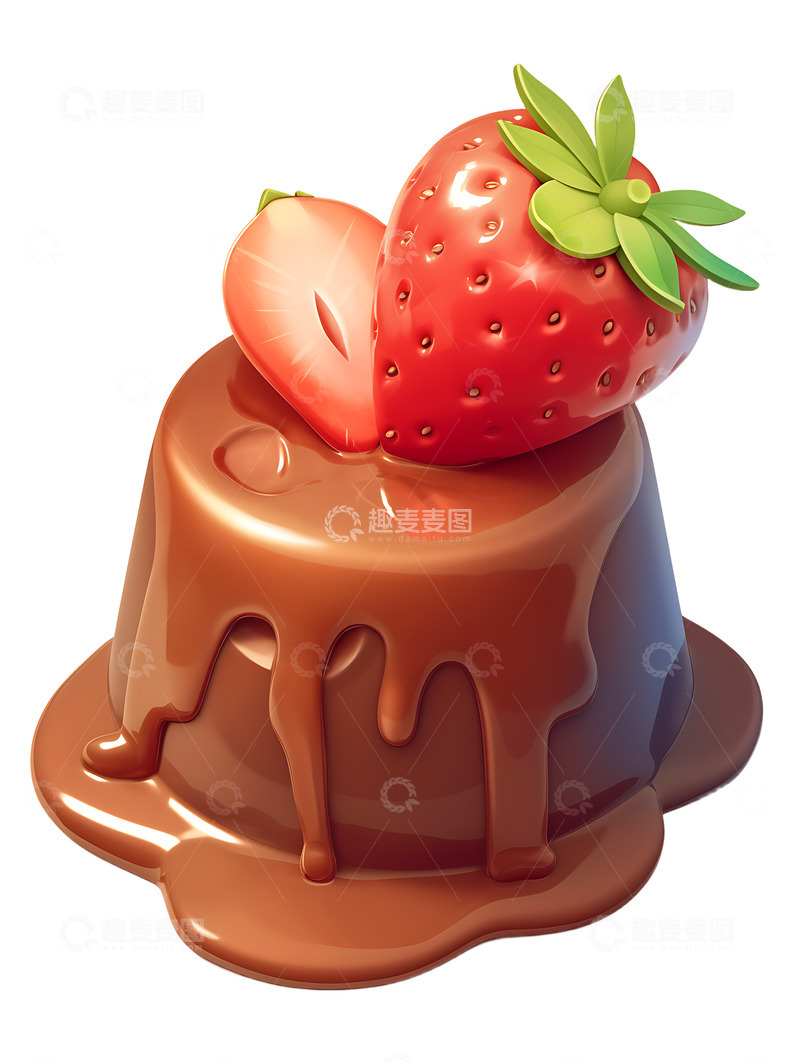高清大图下载【趣麦麦图】卡通草莓蛋糕巧克力