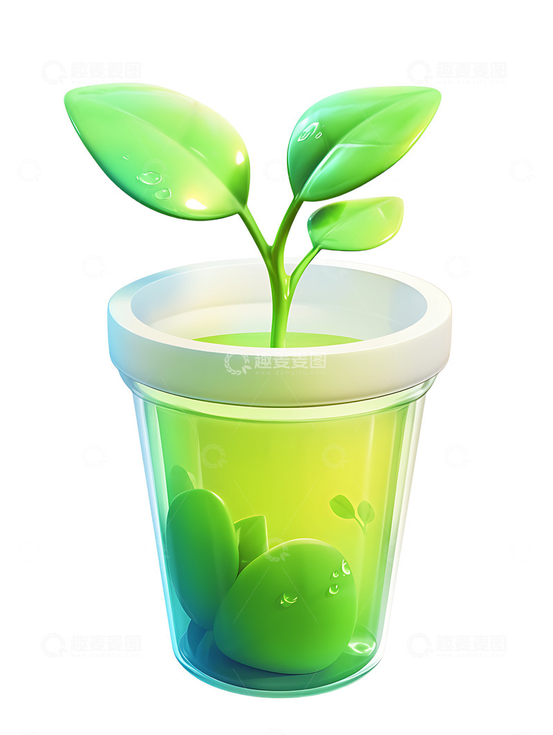 高清大图下载【趣麦麦图】卡通薄荷叶子