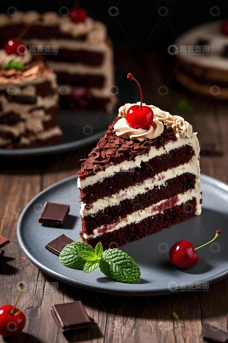 高清大图下载【趣麦麦图】黑森林美食蛋糕摄影图
