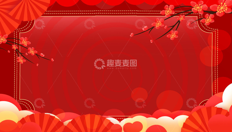 源文件下载【趣麦麦图】红色蛇年复古喜庆简约大气海报展板底纹背景