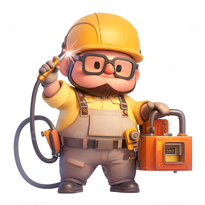 高清大图下载【趣麦麦图】卡通简约电气工程师