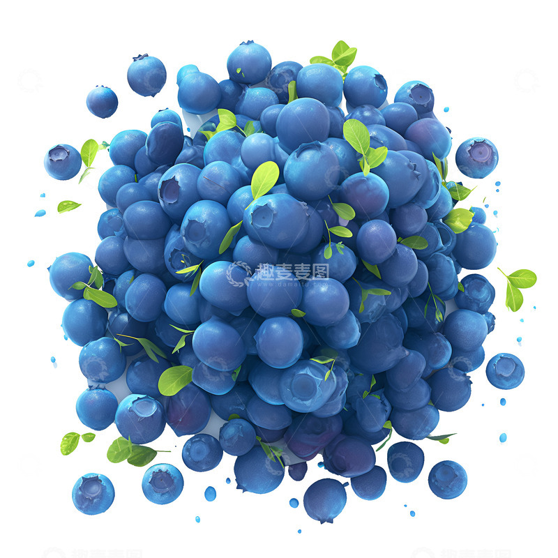 高清大图下载【趣麦麦图】卡通简约一堆蓝莓