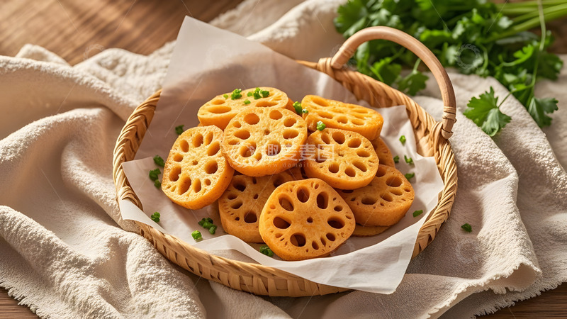 高清大图下载【趣麦麦图】清新凉拌藕片经典菜品