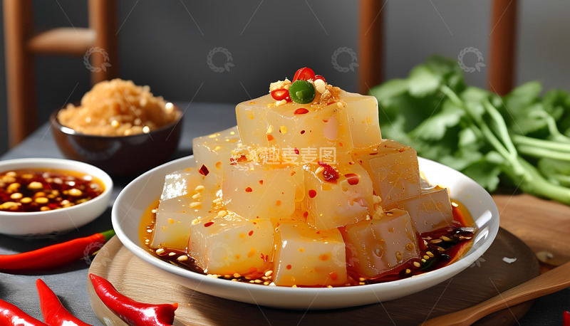 高清大图下载【趣麦麦图】凉粉辣椒料汁